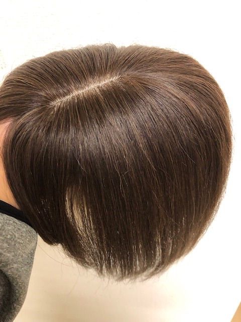 オンラインストア お値下げ中 美品 部分ウィッグ 人毛100% パーマ済 