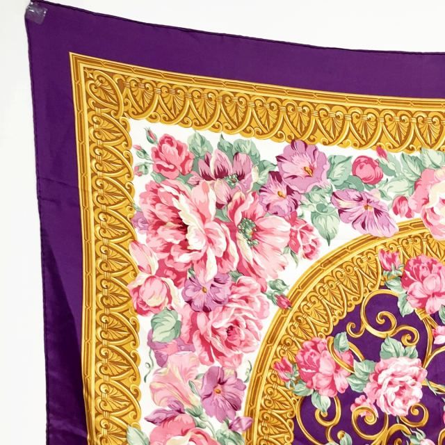 【美品】Christian Dior シルク 花柄 スカーフ ストール ショール Dior - □美品□ ChristianDior ディオール シルク100% バラ
