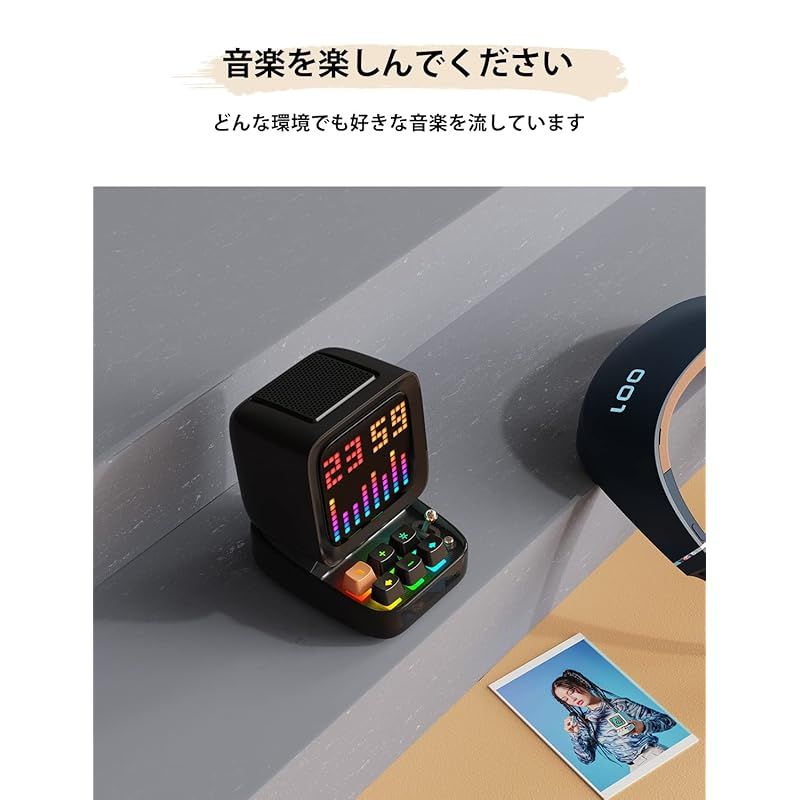 質感良く CRT風スピーカー Divoom Ditoo Pro スピーカー Bluetooth 15W 重低音強化 PC用 ピクセルアート DSP24bit キーボード RGBライト アプリ ワイヤレス 最大12時間持ち USB-C接続 TF 0