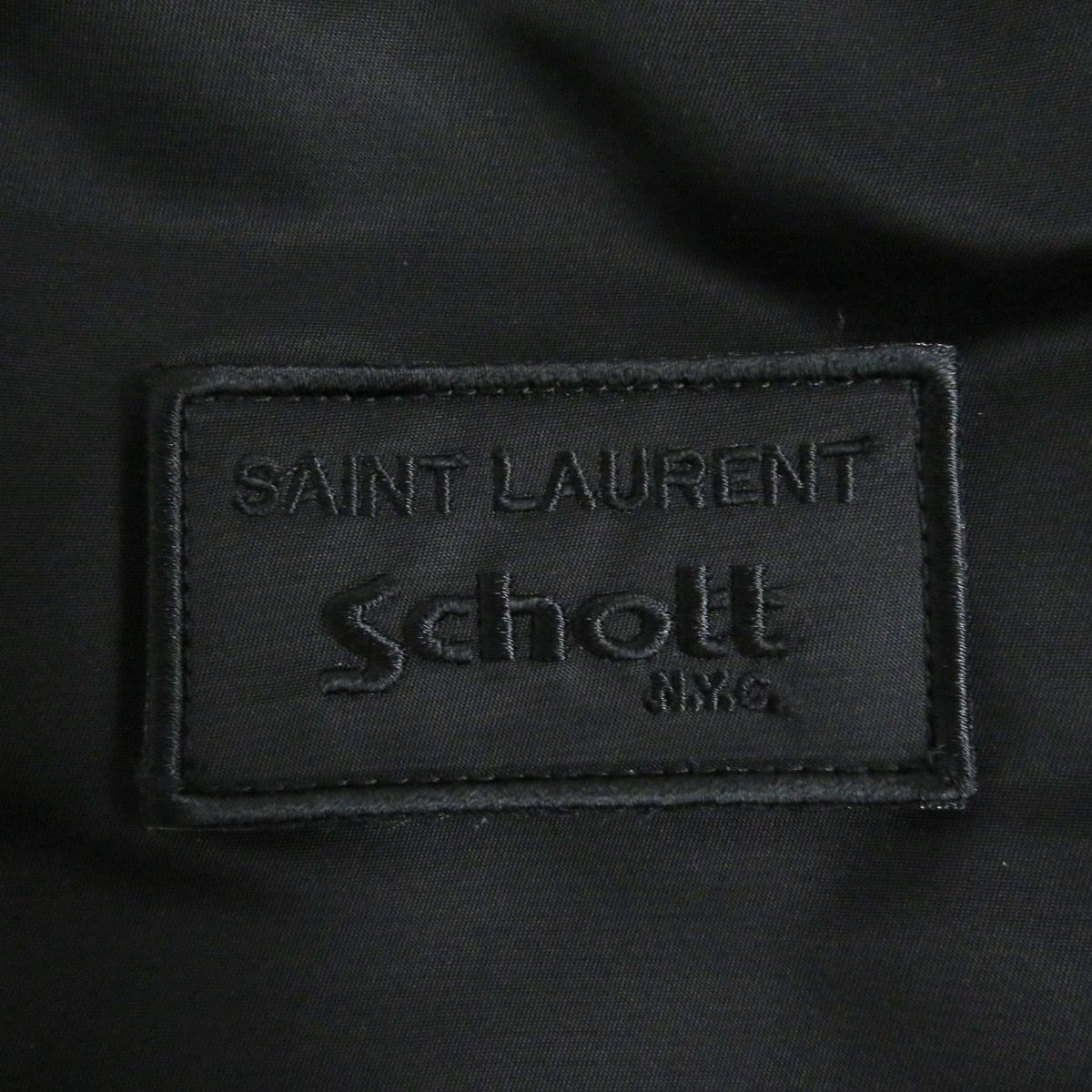 未使用□SAINT LAURENT PARIS×Schott サンローランパリ ショット 680378 羊革 レイヤード フーデッド ボンバージャケット／MA-1  黒 S 正規 - メルカリ