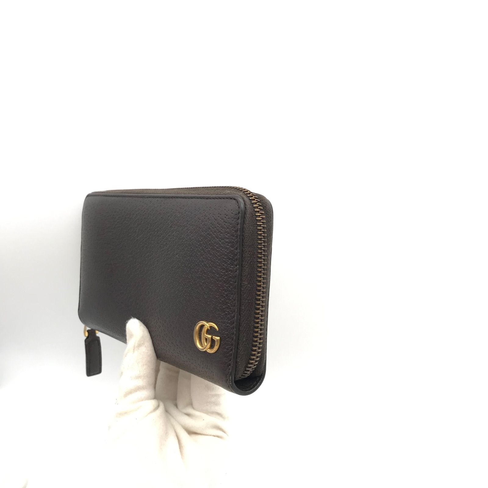 新品同様 グッチ財布 グッチ長財布 グッチggマーモント レザー ダーク