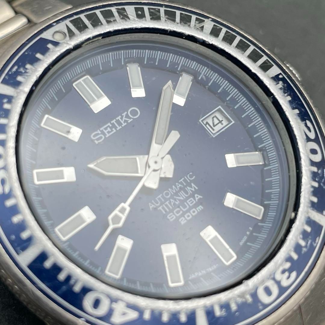 SEIKO 初代ブルーサムライ チタン製ダイバーズウォッチ 自動巻 7S25