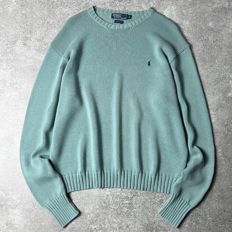 90s POLO RALPH LAUREN コットン ニット セーター XL / 90年代 