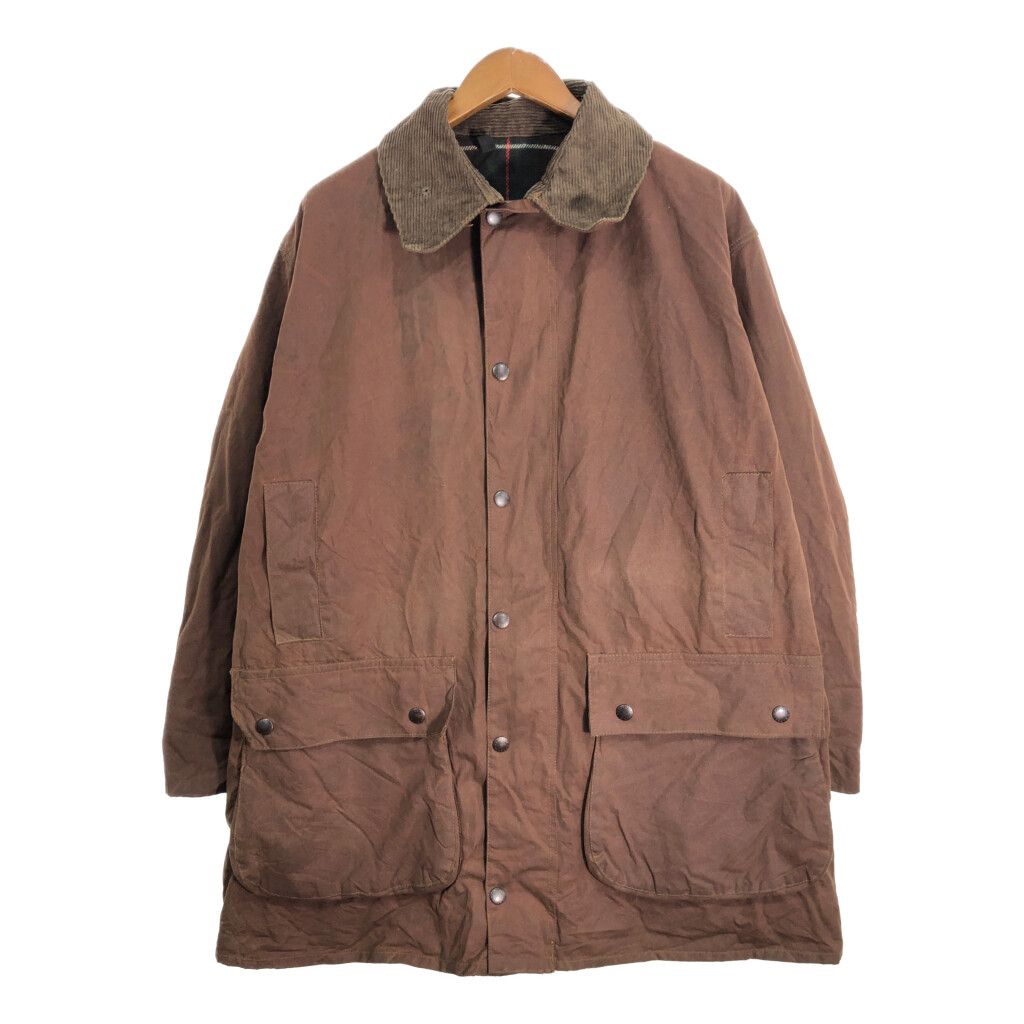 80年代 イングランド製 Barbour バブアー NORTHUMBRIA ノーザンブリア オイルドジャケット ブラウン (メンズ 117CM) 中古 古着 R7204