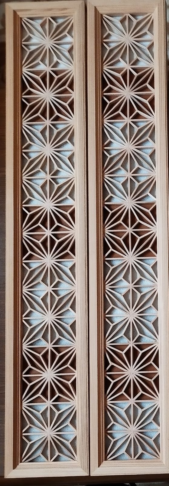 202 飾り組子麻の葉組子アクリル板入り3枚一組