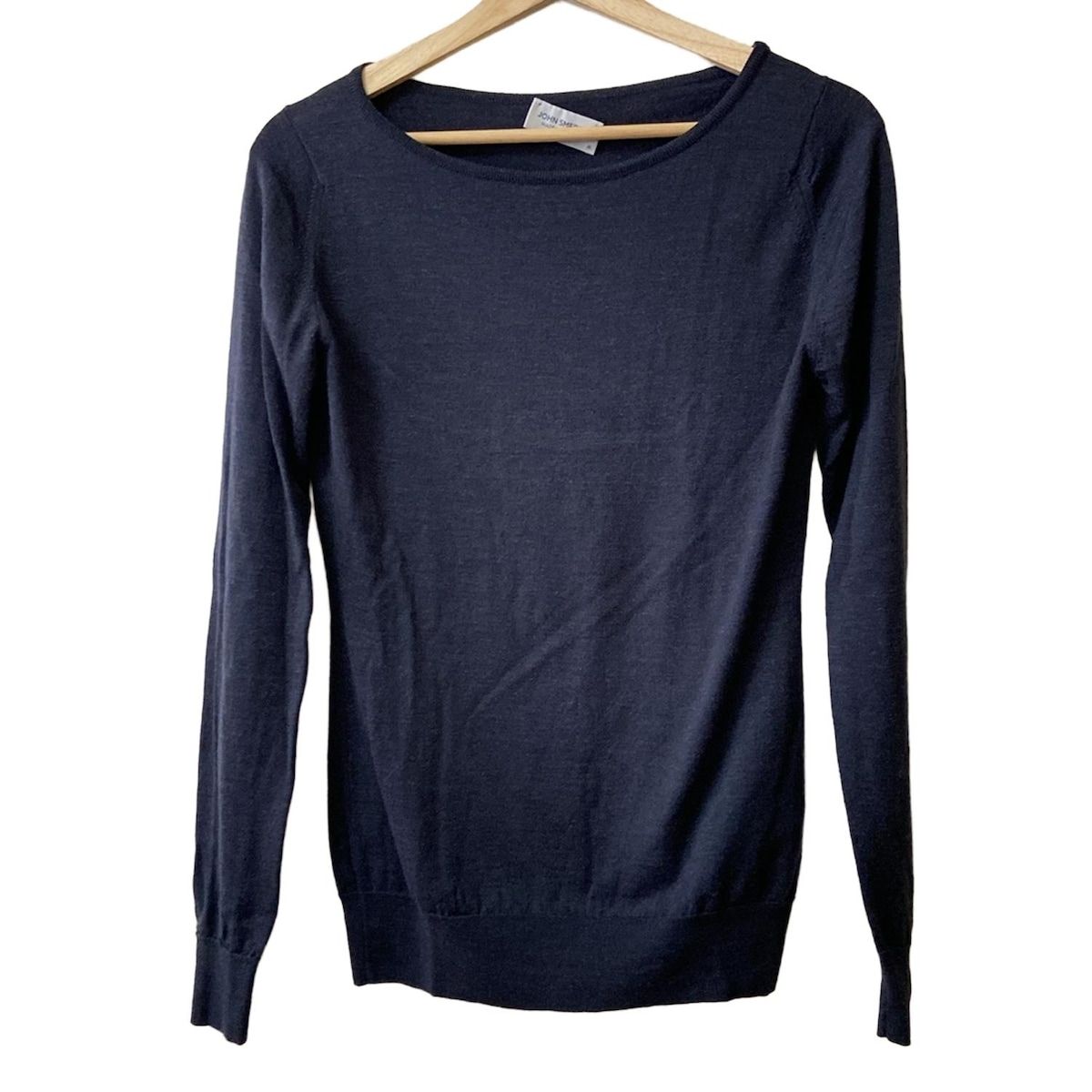 JOHN SMEDLEY 長袖セーター ネイビー/アイボリー JOHN SMEDLEY(ジョンスメドレー) 長袖セーター サイズM