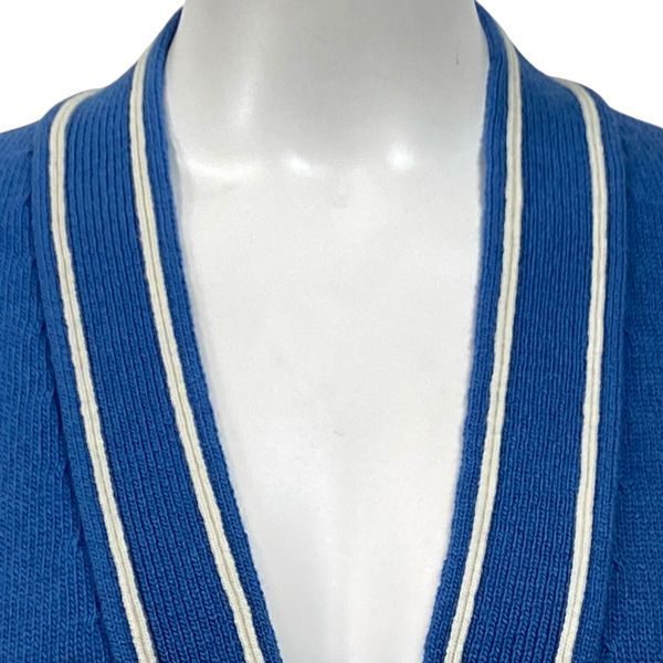 グッチ GUCCI NYエンブロイダリー ニットカーディガン ニューヨークヤンキース MLBコラボ ブルー ウール L 11号 レディース S 5 W 045