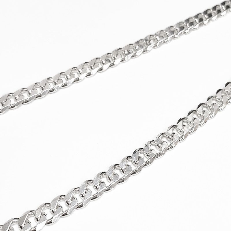 イタリア シルバー 925 喜平 チェーン ネックレス Itary Silver Curb Chain Necklace サイズ：55cm  シルバーアクセサリー 6面カット メンズ レディース 【新品】 - メルカリ