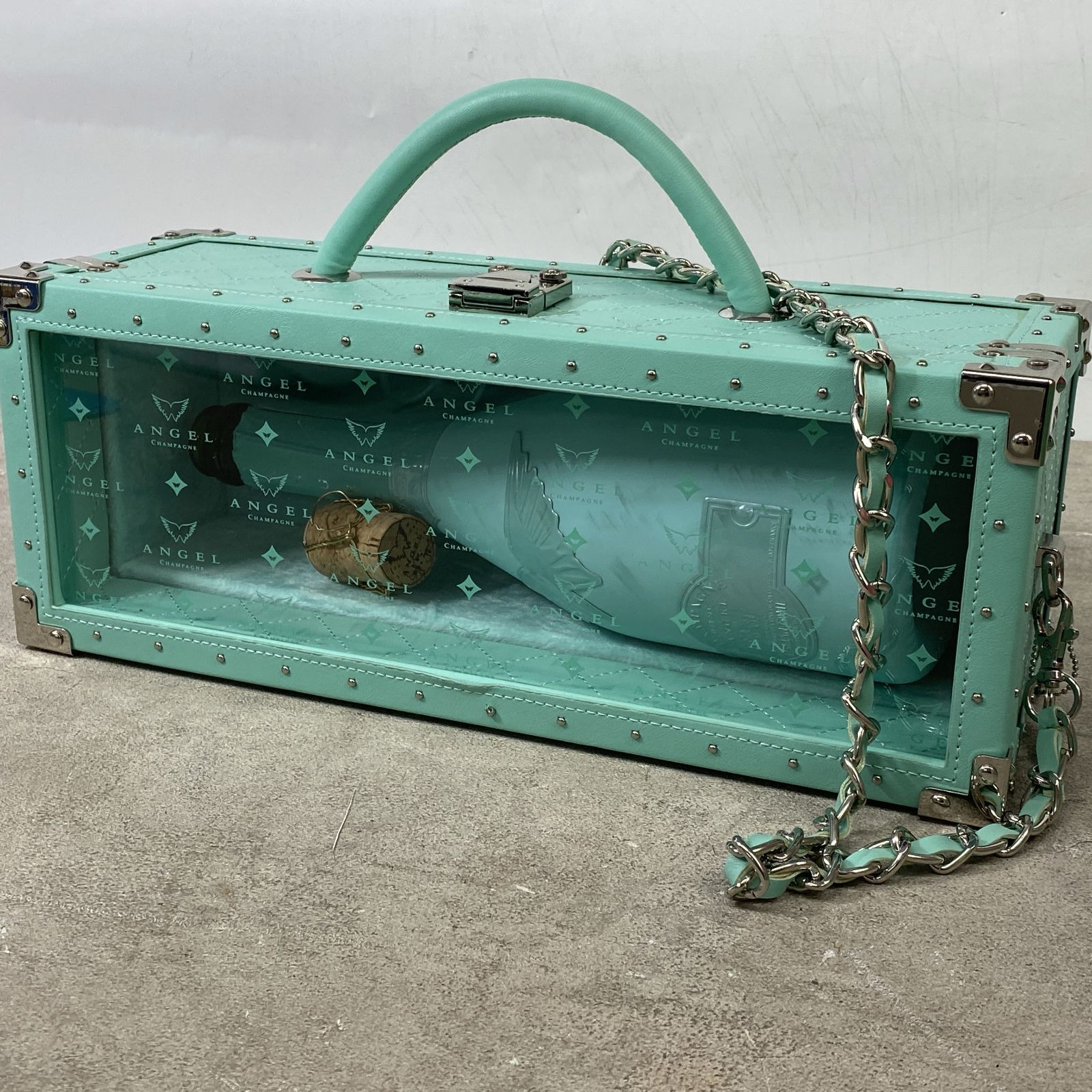 エンジェル シャンパン 空き瓶 エンジェル ホリデー グリーン レザー