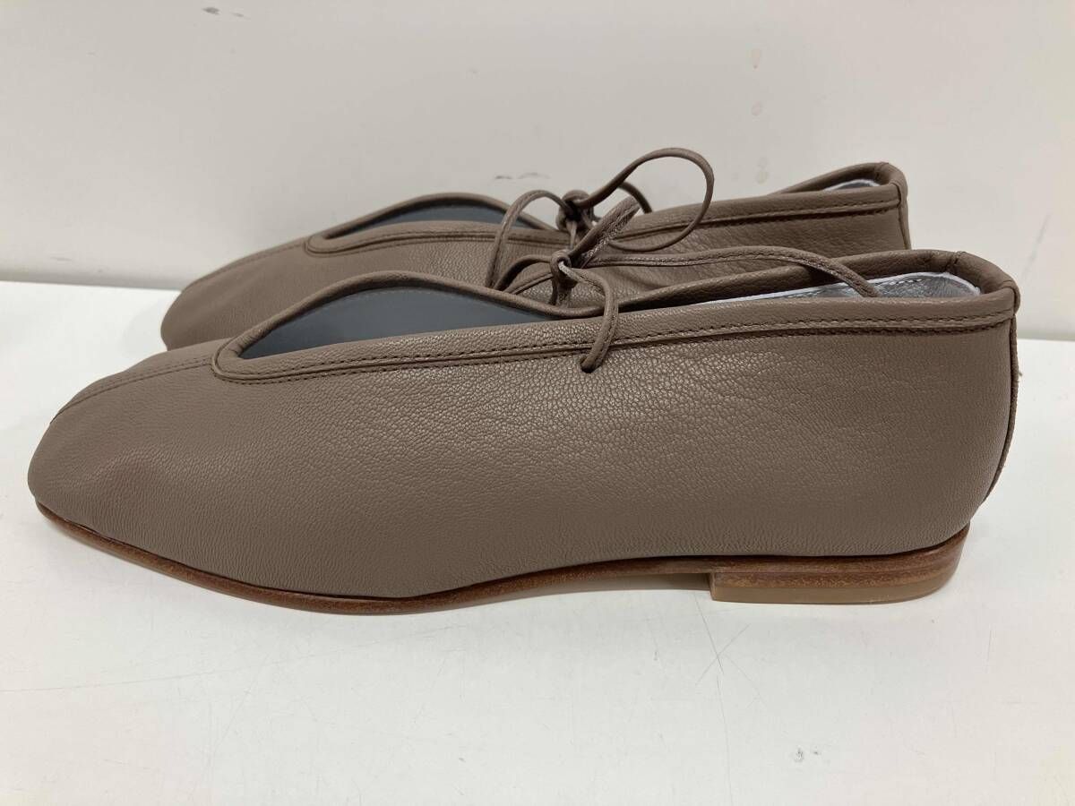 SUI スイ北欧暮らしの道具店 レースアップ バレエ パンプス ブラウン 2 1 2 箱有り