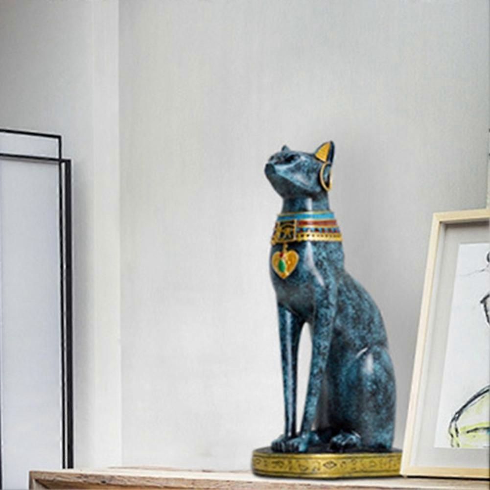 エジプトの猫の樹脂工芸品の装飾現代の女神神ファラオ置物の像テーブル装飾ギフト用