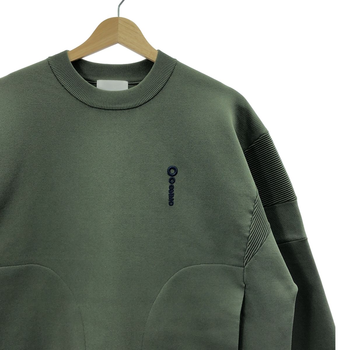 【美品】  OMMO / オーエムエムオー | オーバーシルエット スリット トレーナー | F | オリーブ | レディース 美品】 OMMO / オーエムエムオー | オーバーシルエット スリット