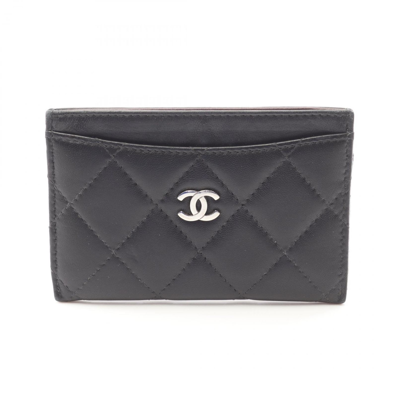 シャネル CHANEL カードケース マトラッセ AP0213 ブラック ラムスキン 羊革 マトラッセ カードケース レディース Used A