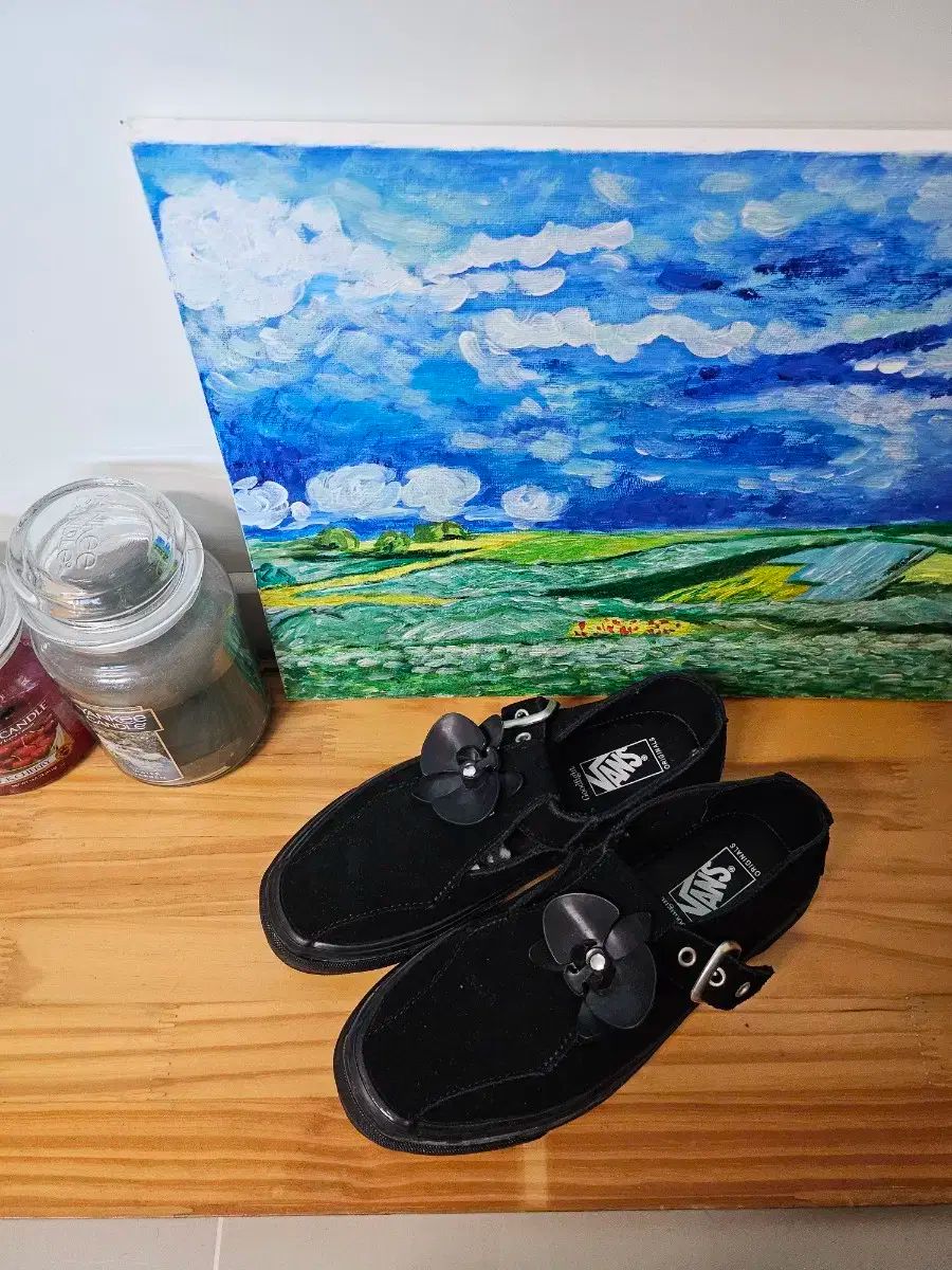 VANS バンズ いい戦いだ 黒 フラワー 245