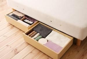 ショート丈分割式 脚付きマットレスベッド 国産ポケット 別売品 引き出し2杯セット 代引不可