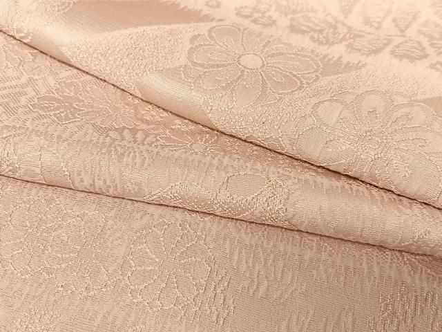 平和屋着物●上質な色無地　草花地紋　珊瑚色　正絹　逸品　AABB6416zg 平和屋着物○上質な色無地 草花地紋 珊瑚色 正絹 逸品 AABB6416zg 平和