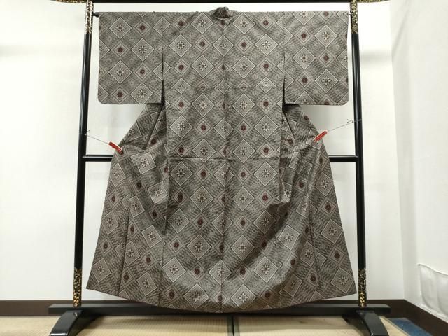 平和屋着物○希少 本場大島紬 龍郷絣 正絹 逸品 CAAU1993yc