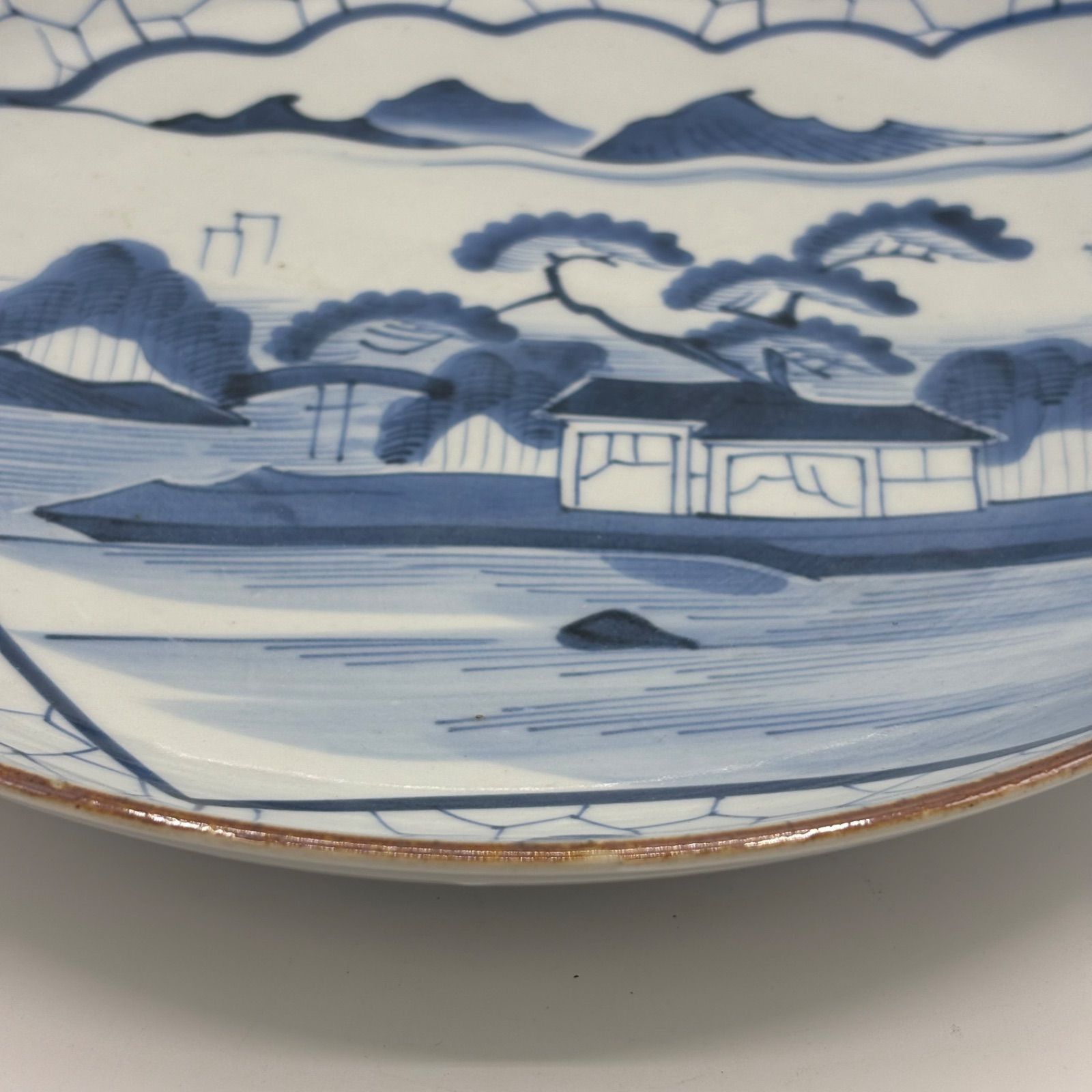 志田窯 古伊万里 染付 手描きカラス文大皿 幕末骨董 古美術 コレクター放出美品 志田窯 古伊万里 染付 手描きカラス文大皿 幕末骨董 古美術