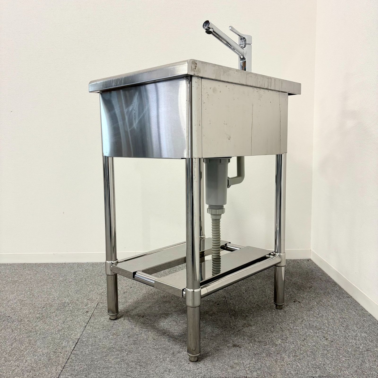 1槽シンク 幅450mm×奥行600mm×高さ850mm 業務用 厨房機器 流し台 混合水栓付き 1589 WWW_NOITHATQUANGTHANH_NET