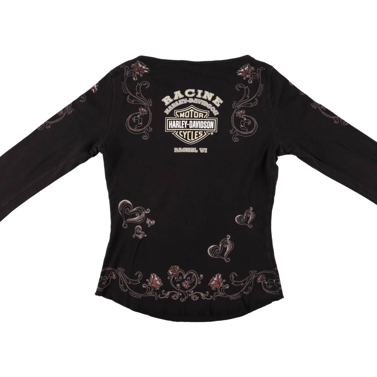  古着 00年代 ハーレーダビッドソン Harley-Davidson 大判プリント ロングTシャツ ロンT レディースL相当 eaa 582784 アンサンブル トップス