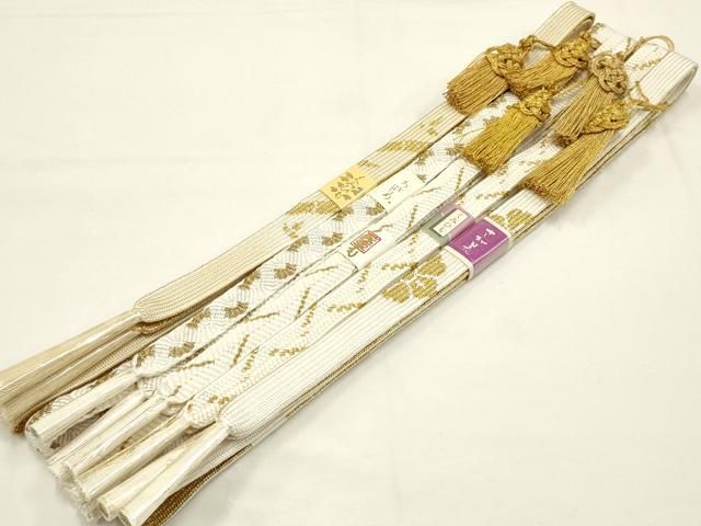 平和屋着物●和装小物 上質な帯締め5本セット 礼装用 高麗組 綾出し 唐組 金糸 亀房付き ♥ AABB7070ay