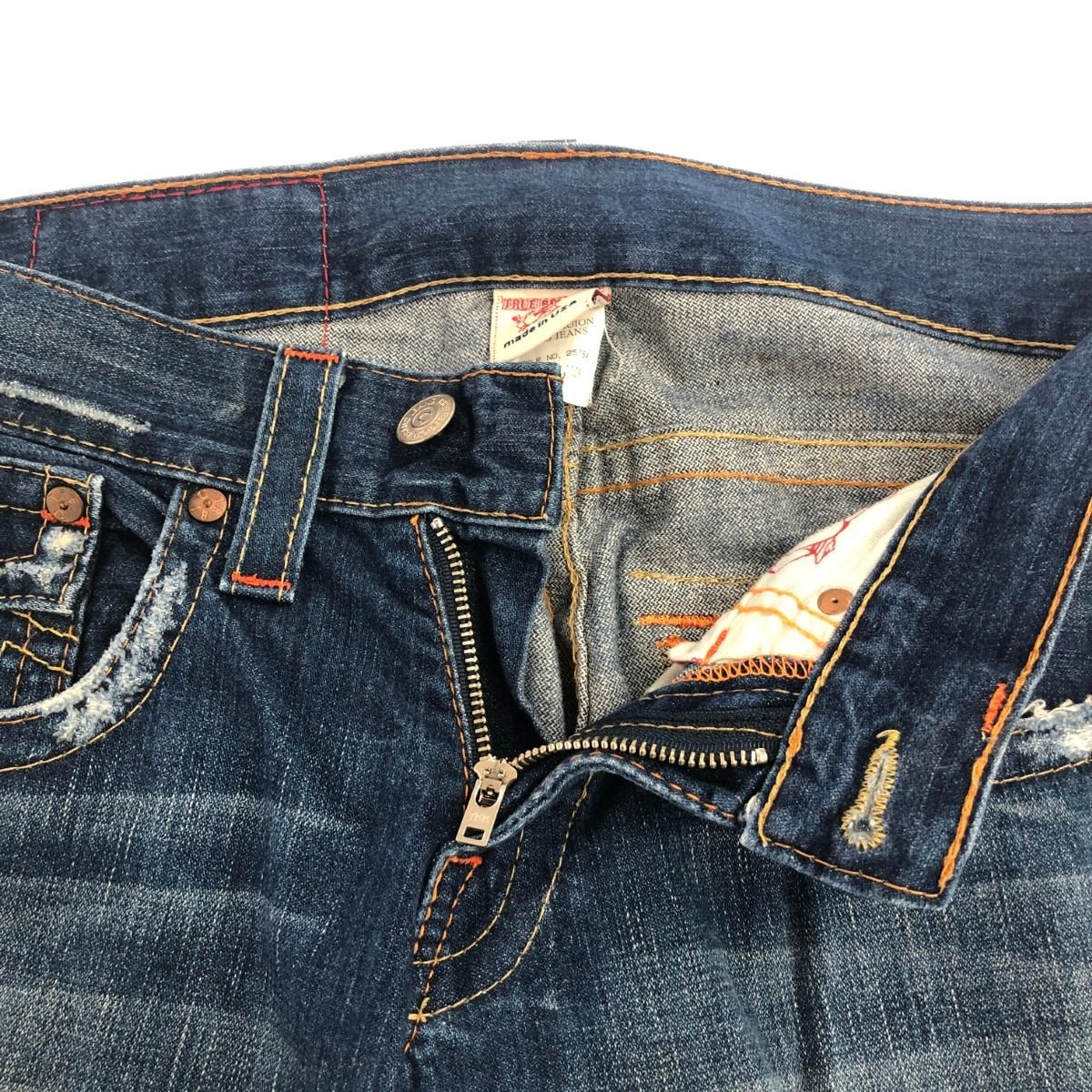 00s True Religion フレア　デニム　ブラック　io 90s True religion vintageブラックフレアデニム