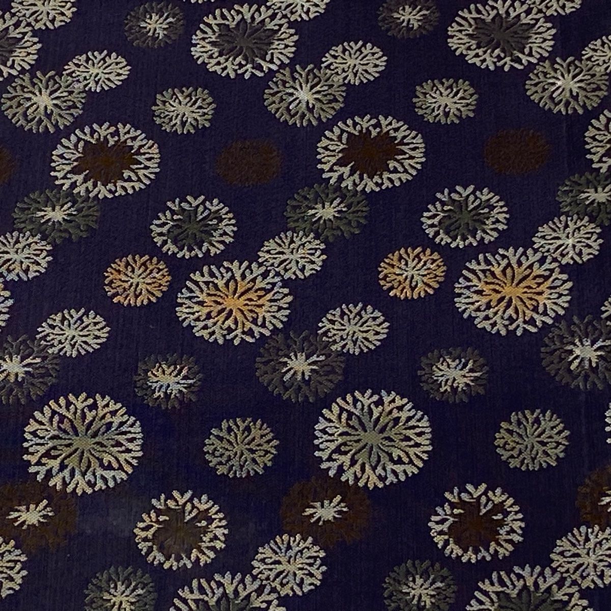 半幅帯 本場筑前博多織 縦縞 花唐草模様 茜色 D-2064 博多帯 半幅帯