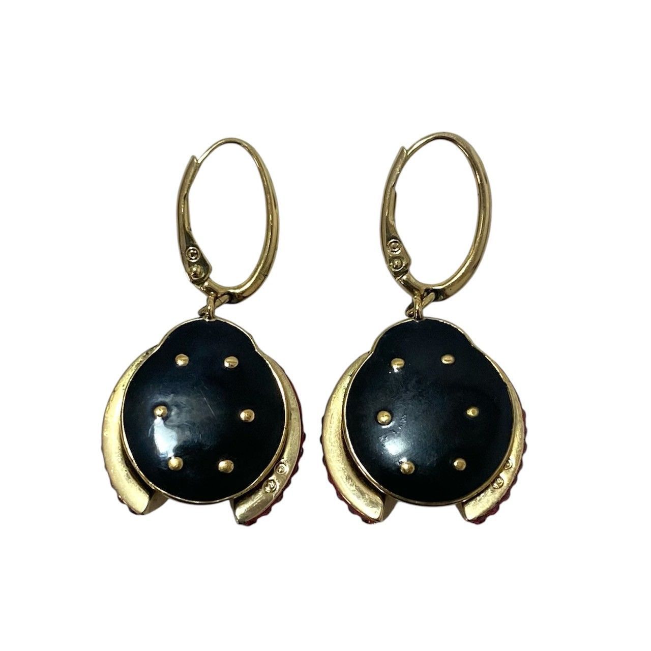 SWAROVSKI】てんとう虫 ピアス ラインストーン クリスタル