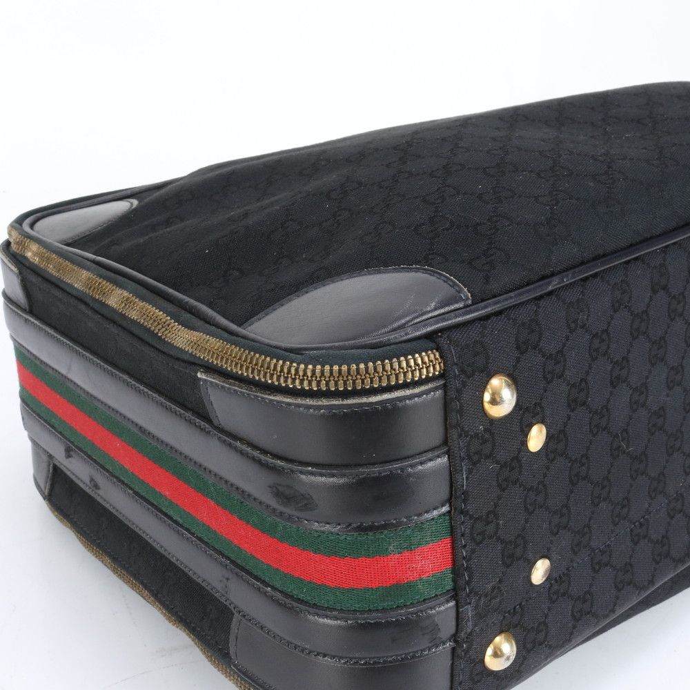 ◎美品◎GUCCI オフィディア ビジネスバッグ キャンバス レザー シェリー 美品 オールド グッチ GG キャンバス シェリー ライン レザー