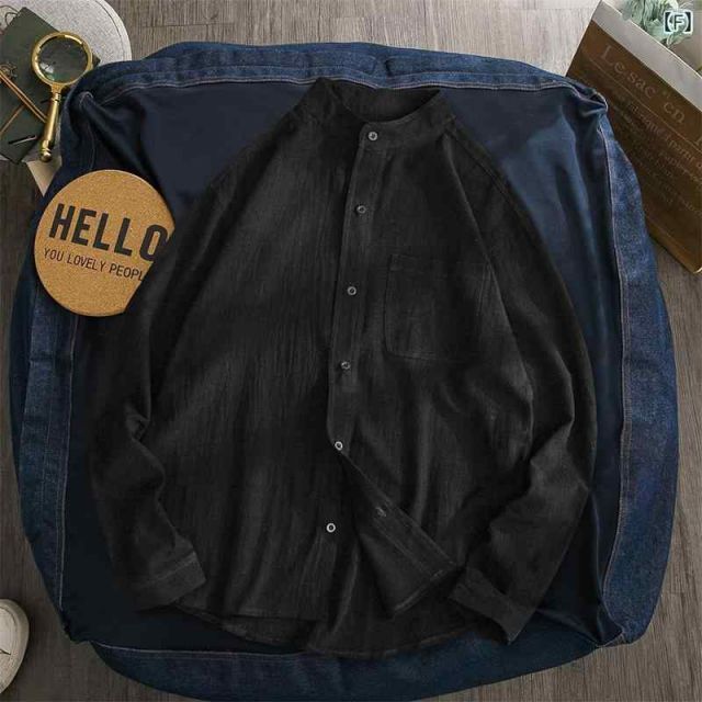 種類40：4XL/E：C1061-ホワイト  メンズ ファッション 服 男性用 オシャレ シンプル 大人 かっこいい 大きいサイズ ストリート 紳士服 シャツ 長袖 白 カジュアル モダール ゆったり スーツ 春 秋 ナー