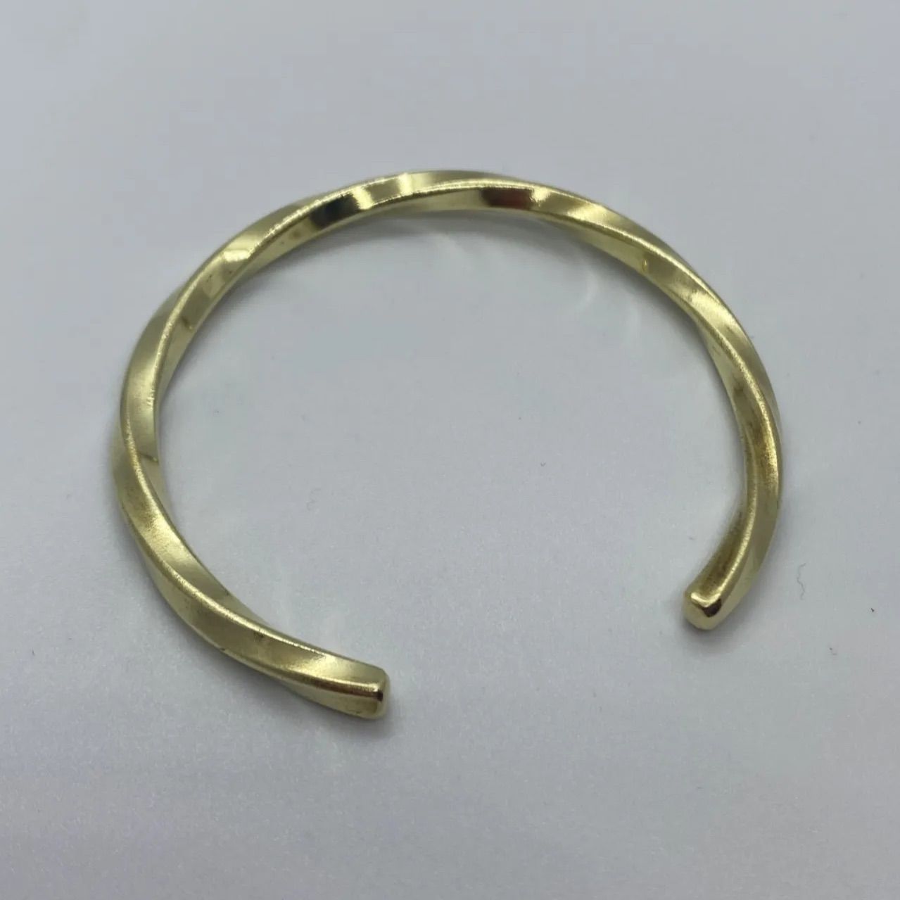 真鍮バングル 四角線捻り 幅3.5mm 【丸バングル アクセサリー