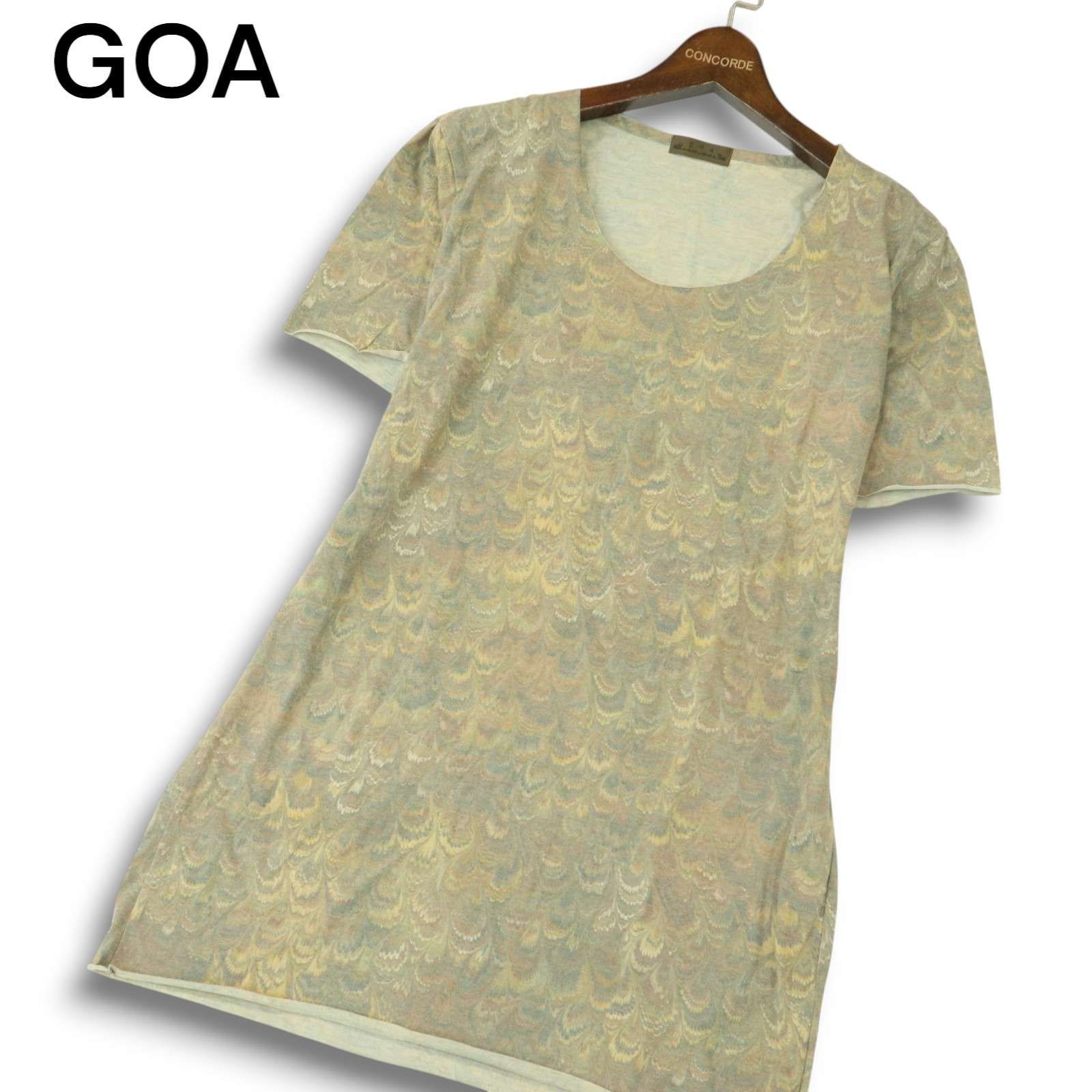 GOA ゴア 春夏☆ 総柄 カットオフ 半袖 カットソー Tシャツ Sz.F 