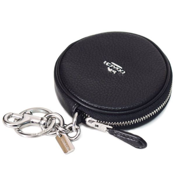 コーチ コインケース COACH ぺブルレザー サーキュラー コインポーチ 