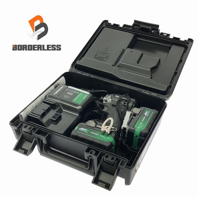 HiKOKI ハイコーキ コードレスインパクトドライバ WH18DC 2XPBZ 黒 マルチボルトバッテリ2個 36V2.5Ah 充電器 ケース 106714