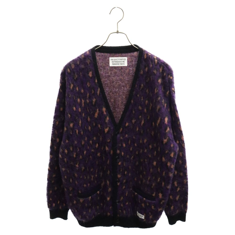 WACKO MARIA ワコマリア 21AW LEOPARD MOHAIR CARDIGAN TYPE-1 レオパード モヘアカーディガン パープル 21FW-WMK-KN11 WACKO MARIA (ワコマリア) 21AW LEOPARD MOHAIR CARDIGAN TYPE-1