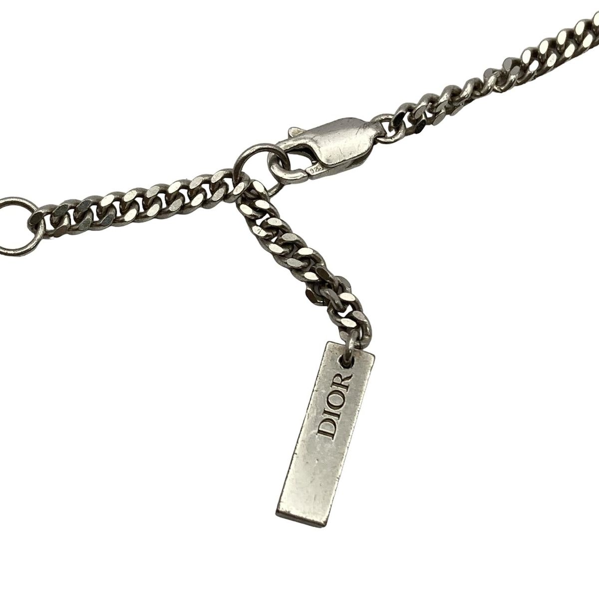 美品 クリスチャンディオール ネックレス N6233】Christian Dior heart rhinestone emblem necklace