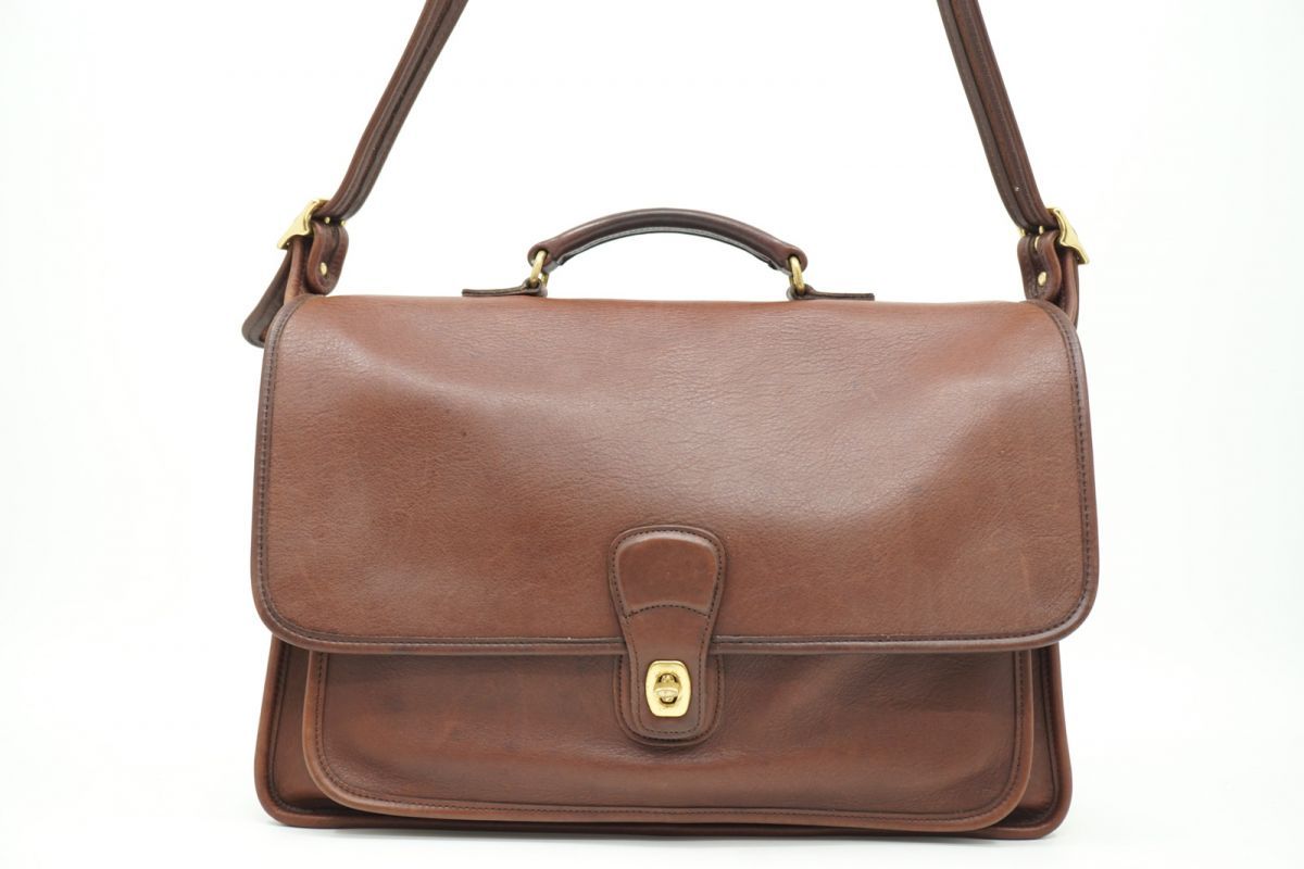 オールド コーチ ヴィンテージ 2way ショルダー ビジネスバッグ ブリーフケース 書類鞄 5180 メンズ レザー ブラウン COACH 4162h