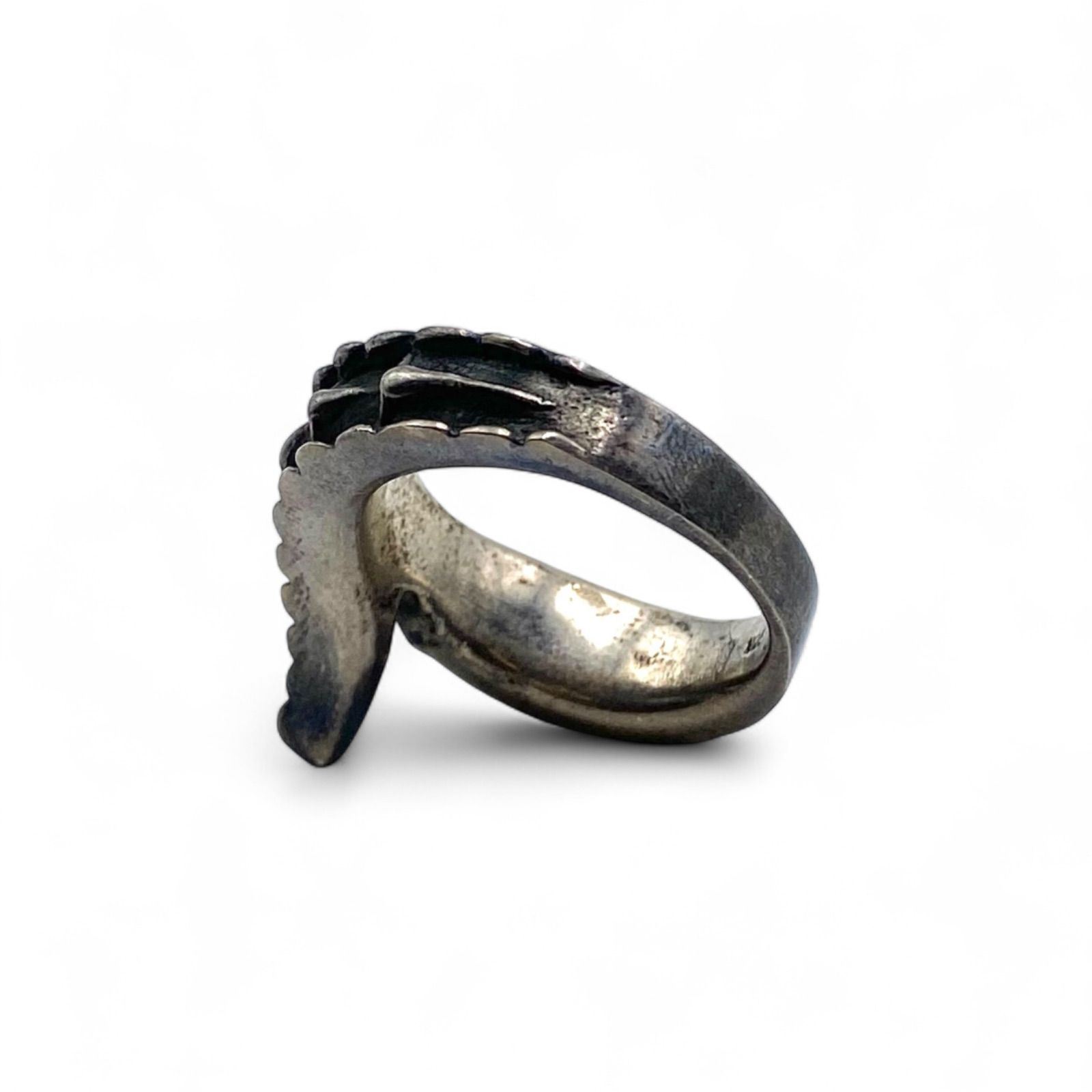 細密な彫刻】リザードテール Silver 925 刻印 90s Vintage Ring 