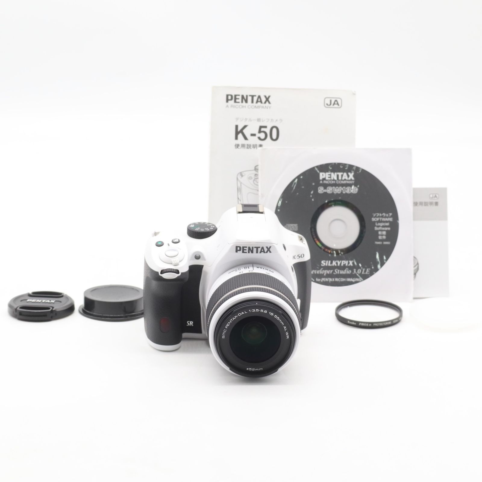 級 ショット数 6 323回 PENTAX ペンタックス K-50 ボディ ホワイト レンズキット