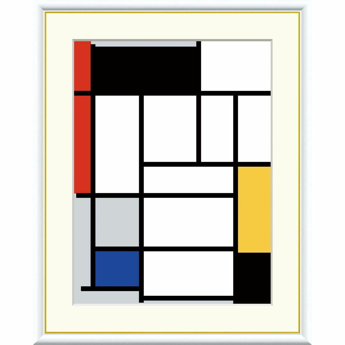 絵画 世界の名画 赤・黒・黄色・青・灰色のコンポジション ピート