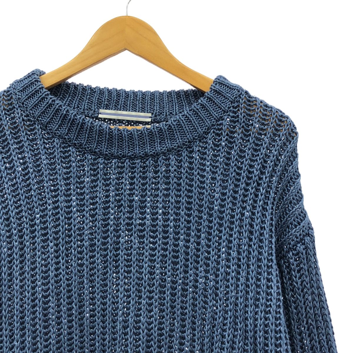 Cristaseya / クリスタセヤ | 3-yarn knit リネン プルオーバーニット | 5 | ブルー | メンズ Cristaseya / クリスタセヤ | 3-yarn knit リネン プルオーバーニット