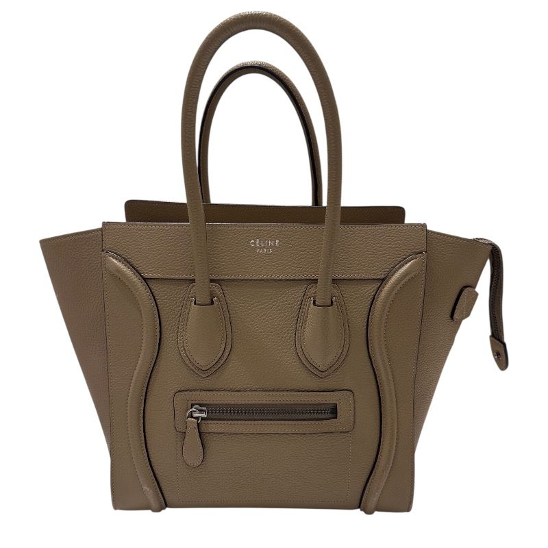 CELINE セリーヌ ラゲージ ドラムドカーフ キャメル ハンドバッグ セリーヌ CELINE ラゲージマイクロショッパー ベージュ ドラムド