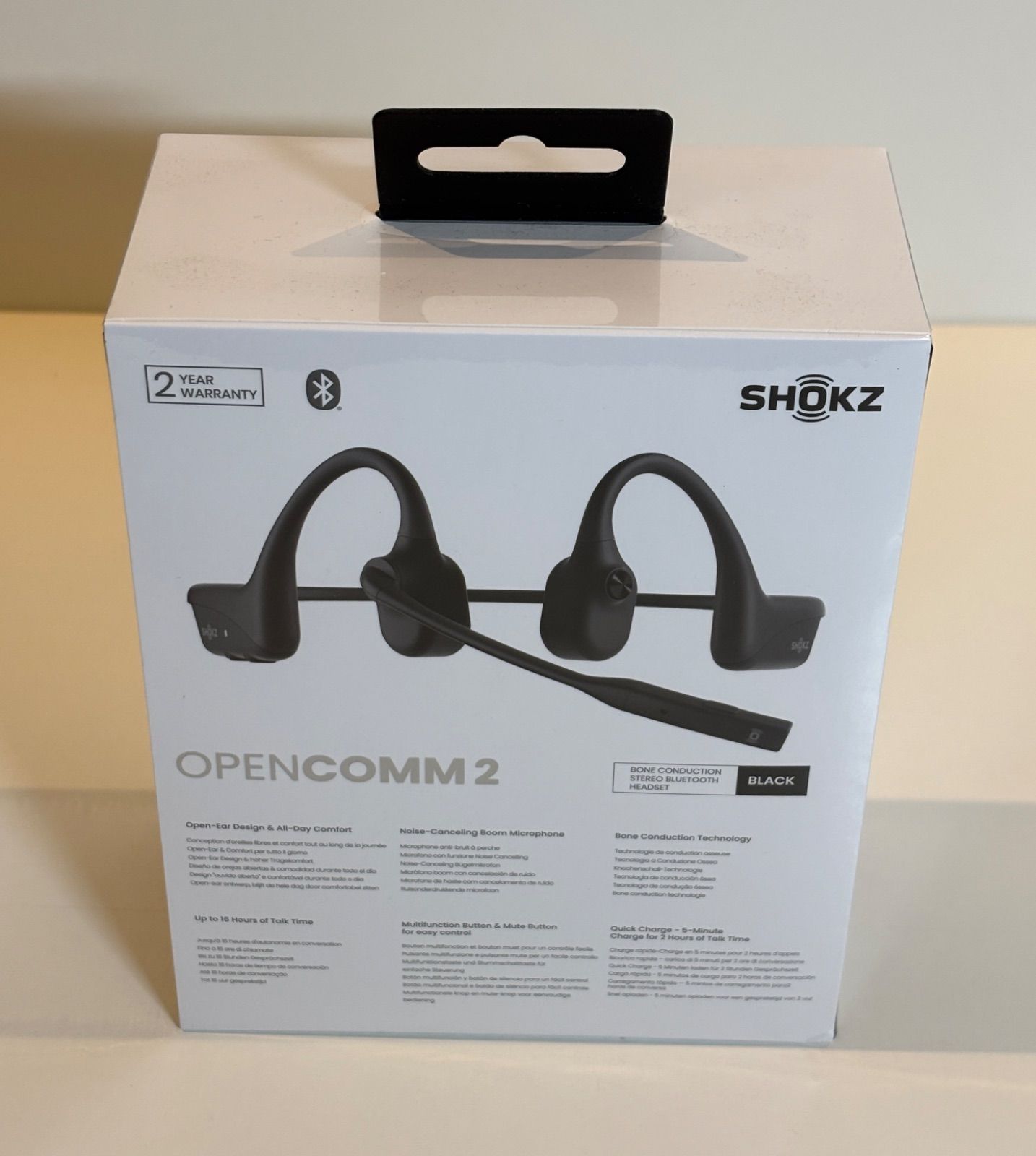 SHOKZ OpenComm2 Black SKZ-EP-000022 ブルートゥースイヤホン