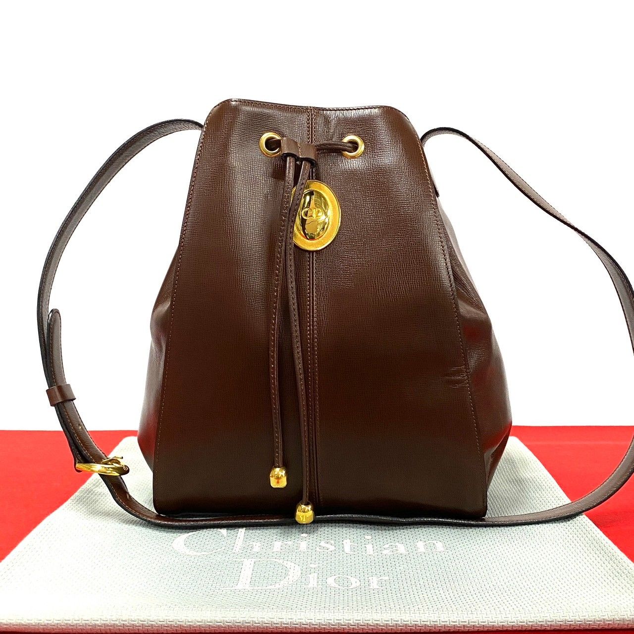Christian Dior ディオール ハンドバッグ ブラウン レザー 本革