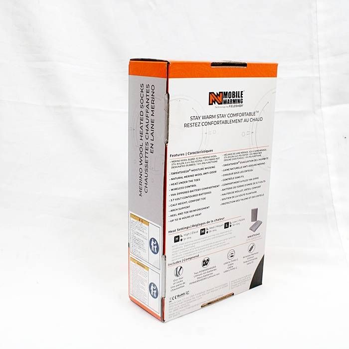  フィールドシアー バッテリー充電式 メリノウール 電熱ソックス サイズ XL 冷え取り 保温靴下 冷え対策 保温グッズ