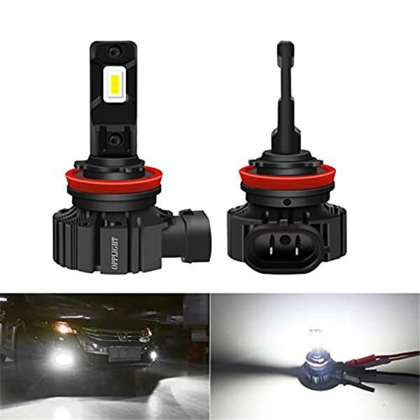 H16/H11/H9/H8_ホワイト(6000K) OPPLIGHT H11 LED フォグランプ ホワイト 白色 6000K 車検対応 H16 H9  H8 兼用 H11 ヘッドライト用も可能 6000LM 高照度 ファンレス 一体型 ポン付け 純正交換 角度