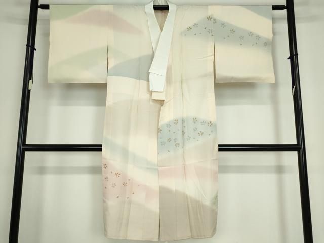 平和屋着物○白鷹お召 雪輪重ね文 正絹 逸品 AABA0117zg