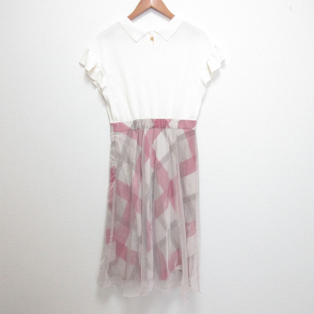 BLUE LABEL CRESTBRIDGE ブルーレーベルクレストブリッジ 美人百花コラボ コンビワンピース サイズ38 アイボリー レディース 古着