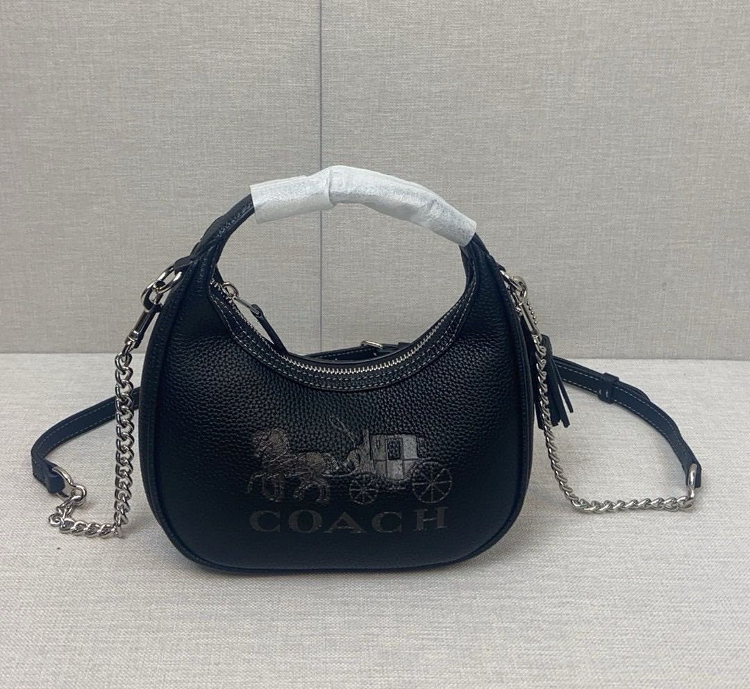 COACH アウトレット レディース ブラック ハンドバッグ ショルダーバッグ カルメン ミニ クロスボディ シグネチャー 未使用