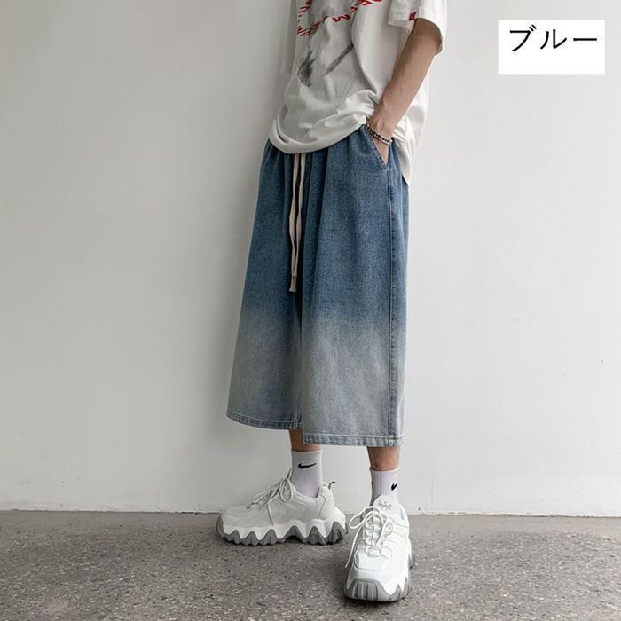 メンズ無地デニム七分丈ワイドパンツカジュアルおしゃれ夏 tkmenkz-25_01.jpg